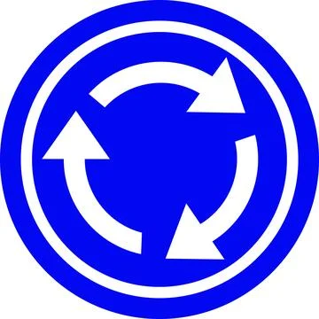Blue Roundabout Traffic Sign イラスト素材