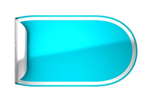 Blue rounded bent sticker or label Stock Illustration