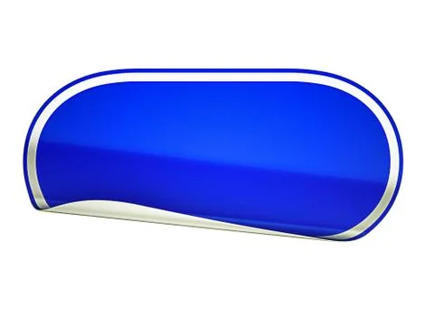 Blue rounded bent sticker or label Stock Illustration