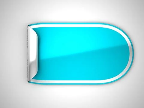 Blue rounded bent sticker or label Stockillustratie