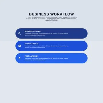Blue Rounded Business Process Infographic Template 库存插图