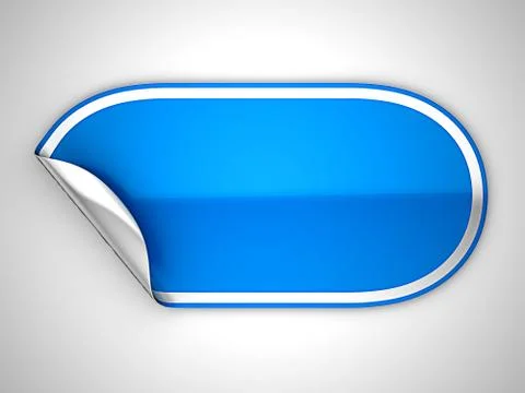 Blue rounded hamous sticker or label Stock Illustration