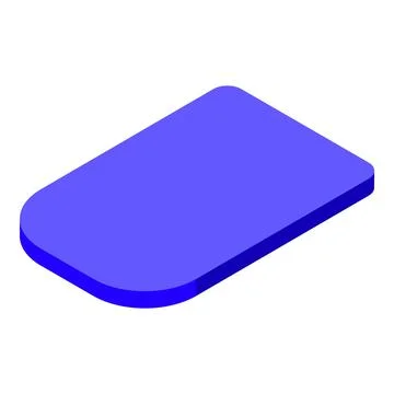 Blue rounded rectangle floating in isometric view Stock Illustration