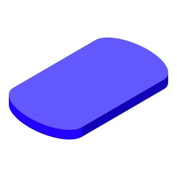 Blue rounded rectangle floating in white space isometric projection Stock Illustration