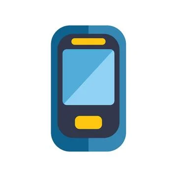 Blue rounded smartphone displaying empty screen Stock Illustration