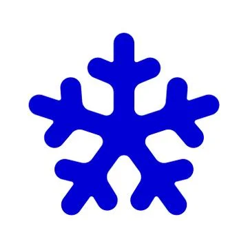 Blue rounded snowflake silhouette template icon. New year winter Icon Eps10 Stock Illustration
