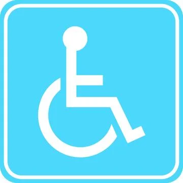 Blue Rounded Solid Handicap Accessibility Icon Stock Illustration