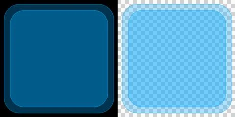 Blue Rounded Square Interface Button Minimal Clean Modern UI Element Soft Corner Ilustração Stock