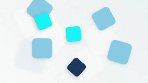 Blue rounded square tiles shifting seamless loop motion background Stock Footage 345289206