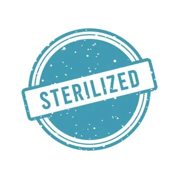 Blue rounded sterilized stamp. Stock Illustration