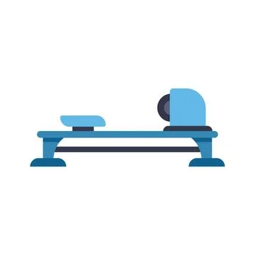 Blue rowing machine for indoor exercise workout Stock Illustration
