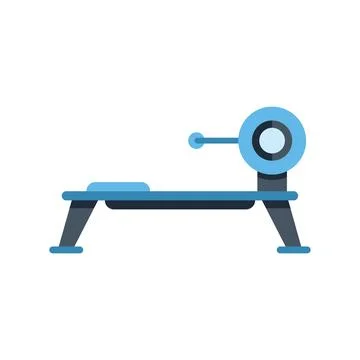 Blue rowing machine for indoor workout and fitness training Stock Illustration