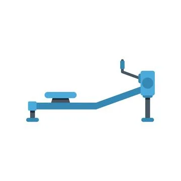 Blue rowing machine for working out muscles Stock Illustration