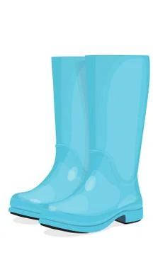 Blue rubber boots Stock Illustration