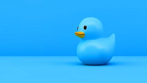 Blue rubber duck Stock Illustration
