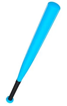 Blue rubber professional softball or baseball bat isolated on white background Stock Illustration