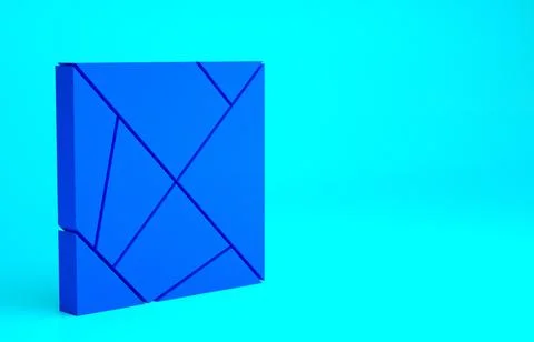 Blue Rubik cube icon isolated on blue background. Mechanical puzzle toy. Rubi Stock Illustration