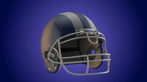 Blue rugby helmet spin loop Video stock 86706318