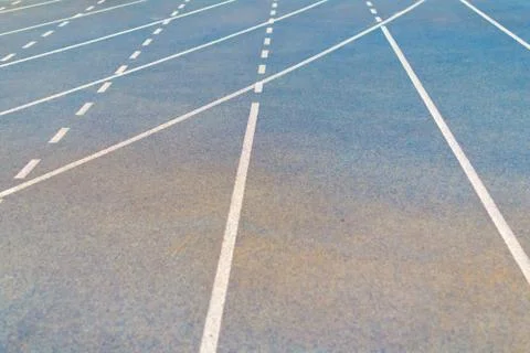 Blue running track Stock Photos
