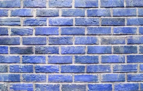 Blue rustic brick wall Stock Photos