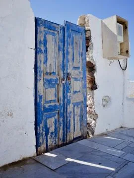 A blue rustic door Stock Photos