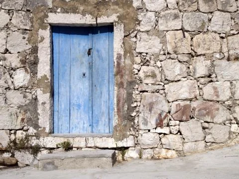 Blue rustic doors Stock Photos
