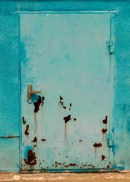 Blue Rusty Door Stock Photos