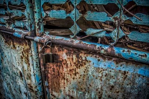 Blue Rusty Gate Stock Photos