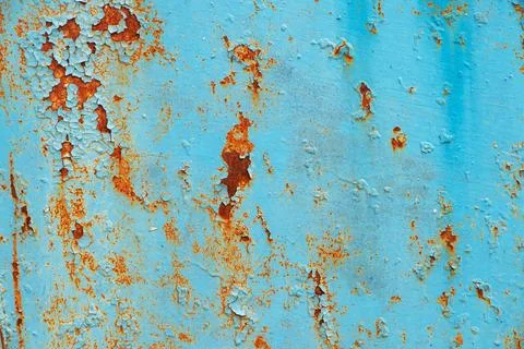 Blue rusty metal texture background close up Stock Photos