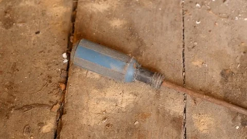 Blue rusty screwdriver Stock Footage 88918736