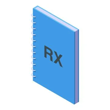 Blue rx notepad isometric style for pharmacy marketing Stock Illustration