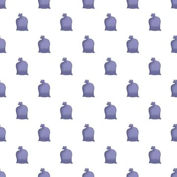 Blue sack seamless repeating pattern on white background Stock Illustration