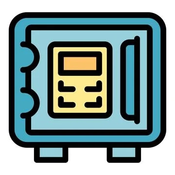 Blue safe box with electronic lock for secure storage Stock Illustration