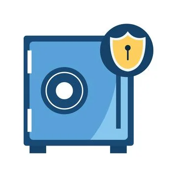 Blue safe box 스톡 일러스트