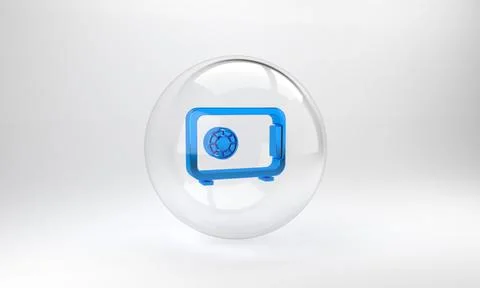 Blue Safe icon isolated on grey background. The door safe a bank vault with a イラスト素材