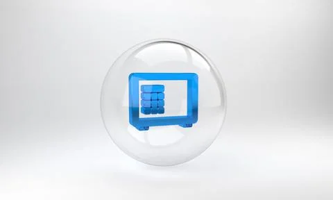 Blue Safe icon isolated on grey background. The door safe a bank vault with a Stockillustratie