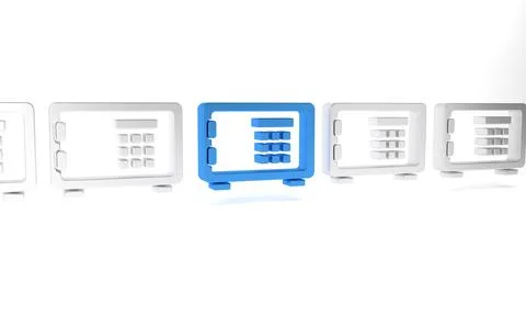 Blue Safe icon isolated on white background. The door safe a bank vault wit.. イラスト素材