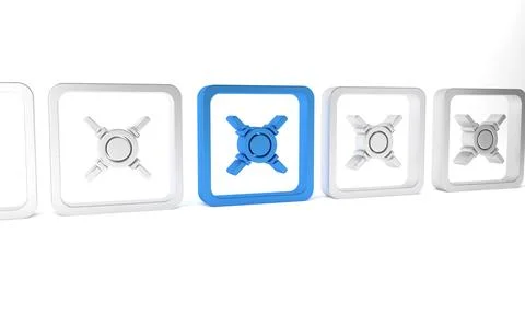 Blue Safe icon isolated on white background. The door safe a bank vault wit.. 스톡 일러스트