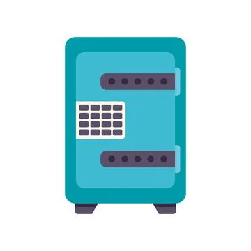 Blue safe with keypad protecting assets Stock Illustration