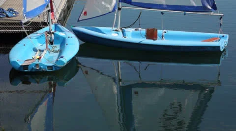 Blue Sailing Dinghies Stock Footage 27120094