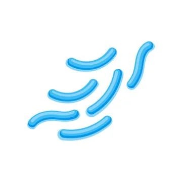Blue salmonella bacteria. Flat vector icon related to microbiology and medicine Stock Illustration