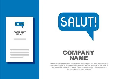 Blue Salut in different languages icon isolated on white background. Speech Stock Illustration