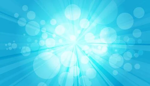 Blue sanny rays background. Sparkling magical dust particles. Vector Stock Illustration