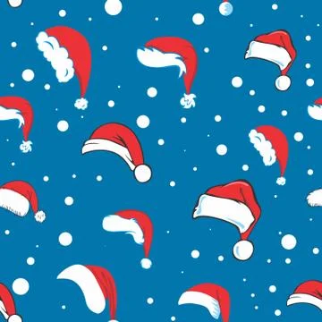 Blue santa hat pattern Stock Illustration