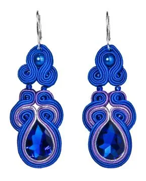 Blue sapphire earrings jewelry. Stock Photos
