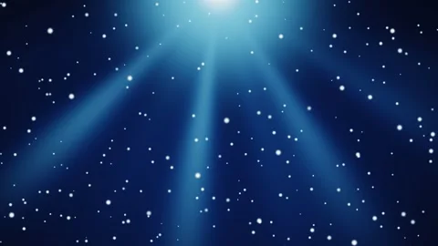 Blue sapphire god rays with twinkling sparkles in dark space. 4K Stock-Footage 345111481
