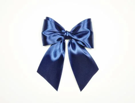 Blue satin bow Stock Photos