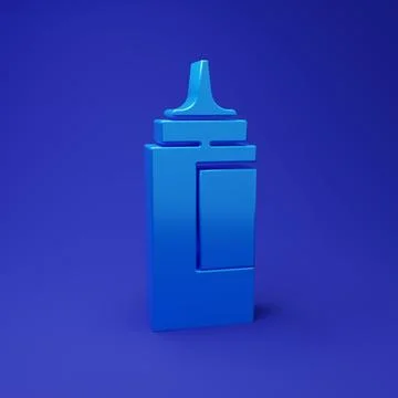 Blue Sauce bottle icon isolated on blue background. Ketchup, mustard and ma.. Stock Illustration