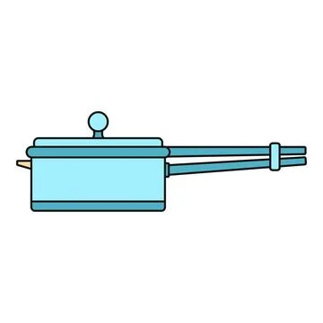 Blue saucepan kitchenware object cooking utensil icon Stock Illustration
