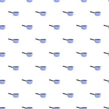 Blue saucepan kitchenware repeating pattern design Stockillustratie